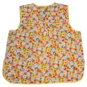 Retro Flower Power Cobbler Art Smock XL Apron Red, Orange and Yellow Pockets